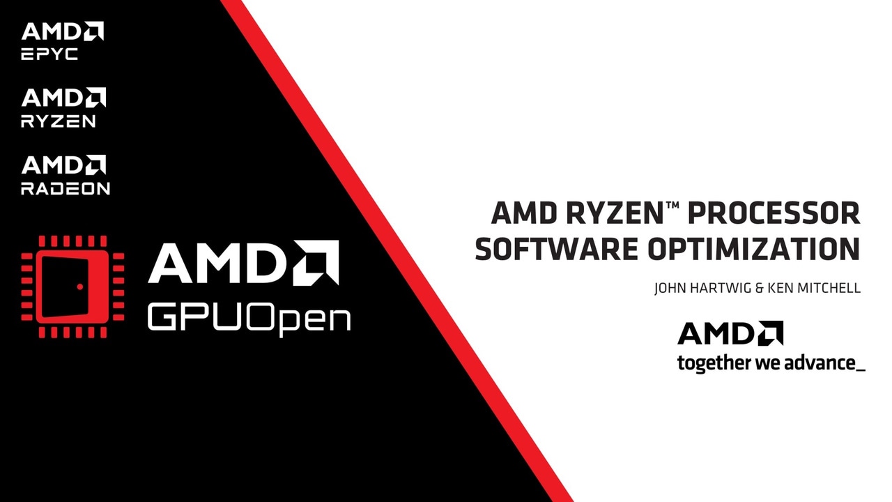 AMD Ryzen™ Processor Software Optimization (GDC 2023 - YouTube link)