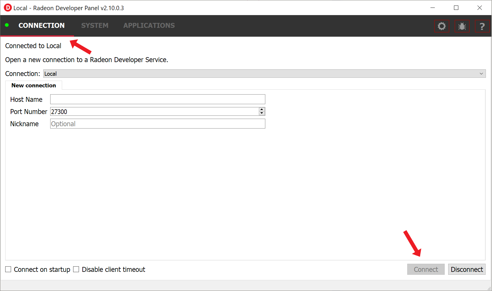RDP - local connection