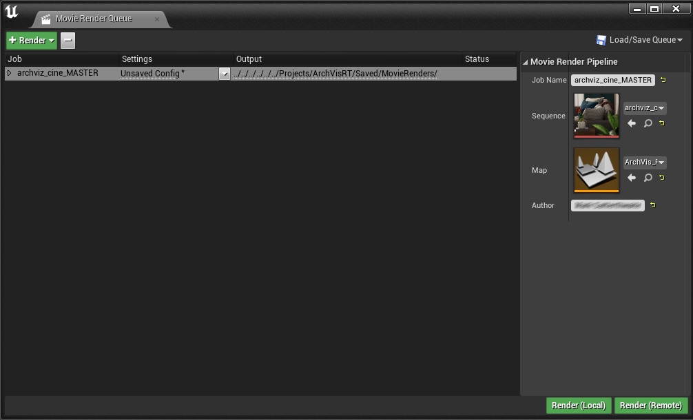 Unsaved configuration