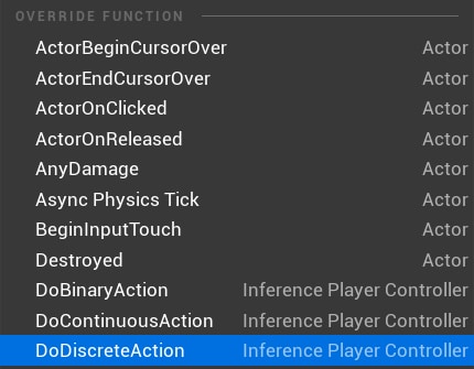 Overrideable functions in InferencePlayerController