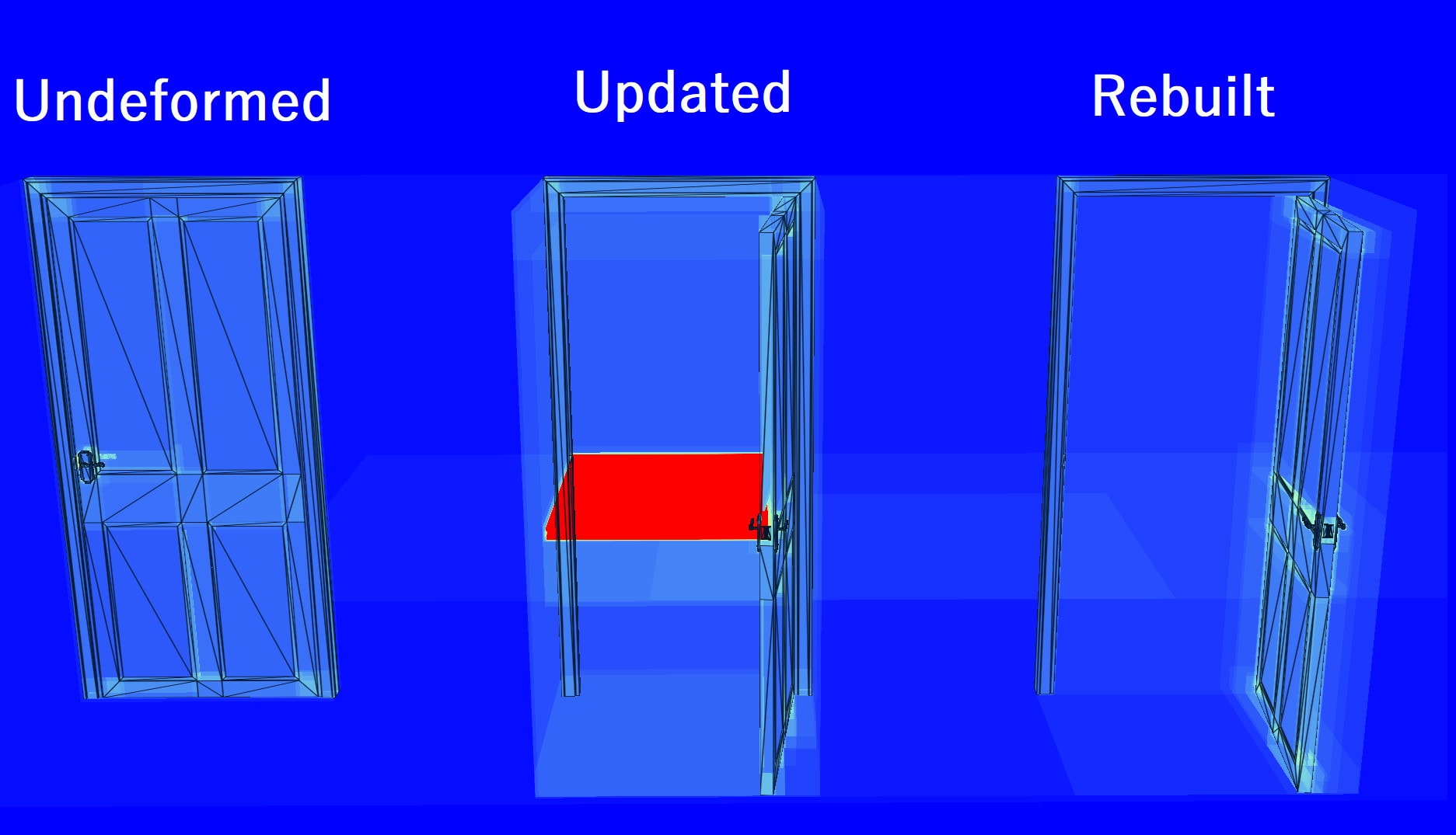 Animated door mesh traversal count