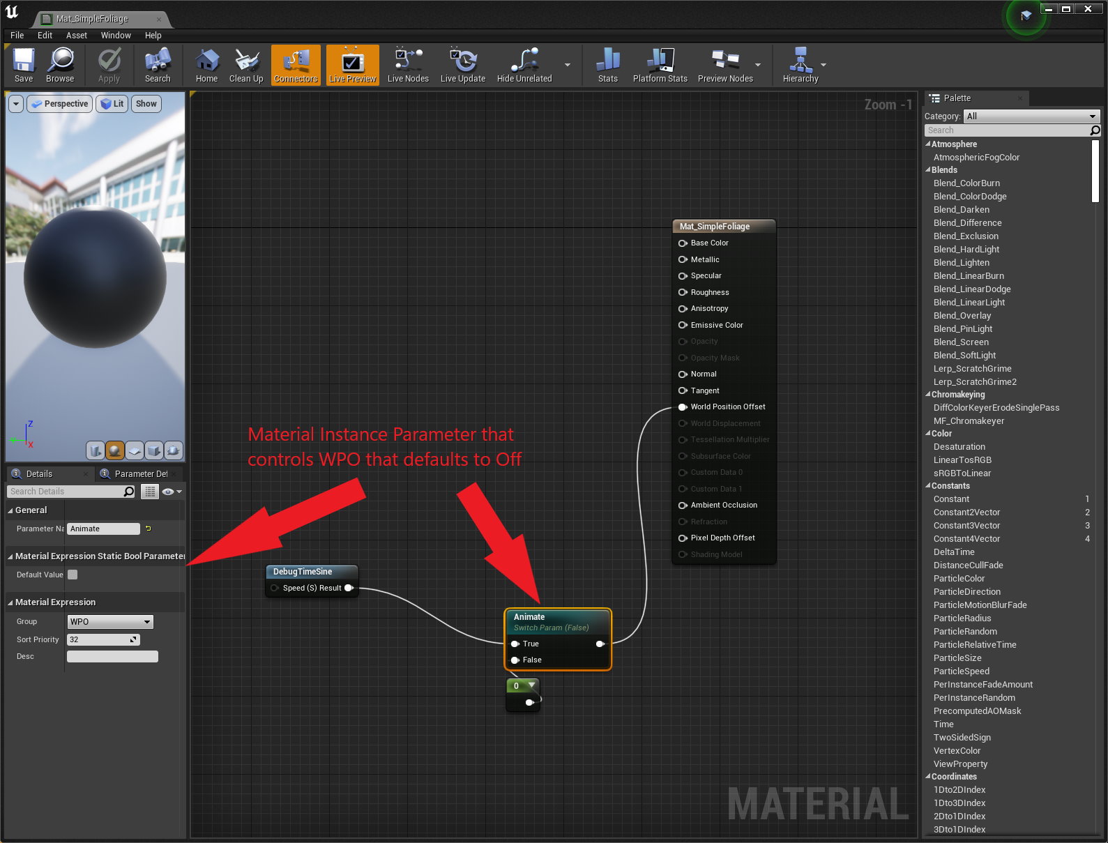 Material Graph with Instance Parameter