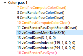 Vulkan® vkCmdDrawMeshTasksEXT event
