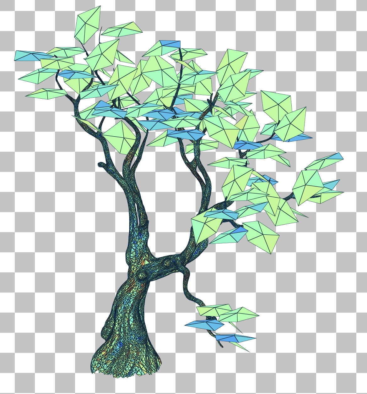 Tree mesh triangles