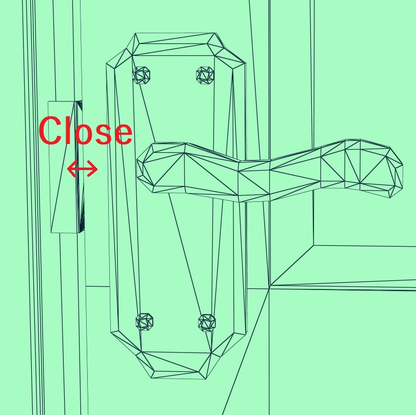 Undeformed door mesh strike latch